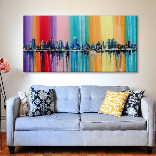 Landscapes Abstract Modern Art Large Canvas Paintings. Framed Digital Reprints of Famous and Vibrant Artwork (LDWA04) - Khirki.in 