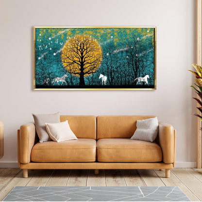 Amazing Wildlife Wall Art. Large Canvas Paintings. Framed Digital Reprints of Jungle, Wildlife, Animals and Birds 24 Inch x 48 Inch (WBWA21) - Khirki.in 