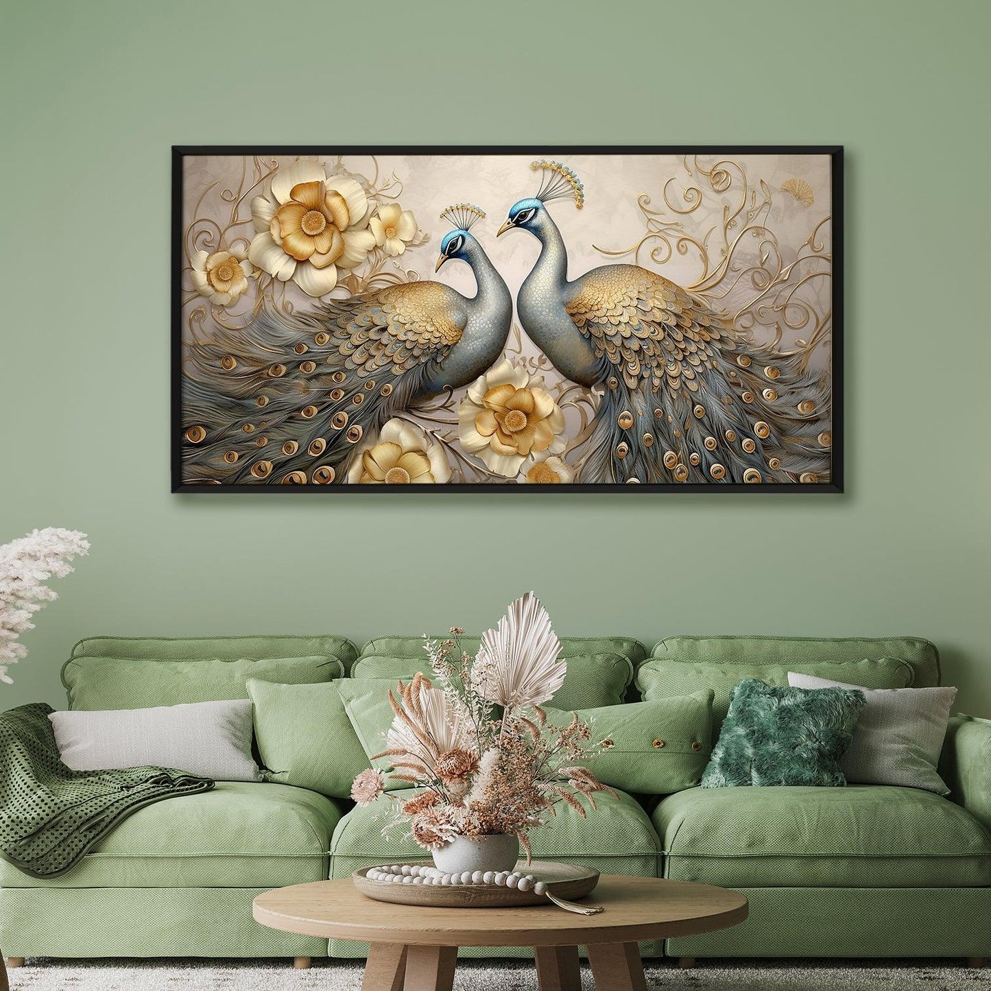 Amazing Wildlife Wall Art. Large Canvas Framed Digital Reprints of Jungle, Wildlife, Animals and Birds. Ready To Hang. Size:  24 Inch x 48 Inch (WBWA49) - Khirki.in 