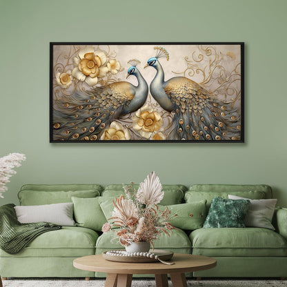 Amazing Wildlife Wall Art. Large Canvas Framed Digital Reprints of Jungle, Wildlife, Animals and Birds. Ready To Hang. Size:  24 Inch x 48 Inch (WBWA49) - Khirki.in 