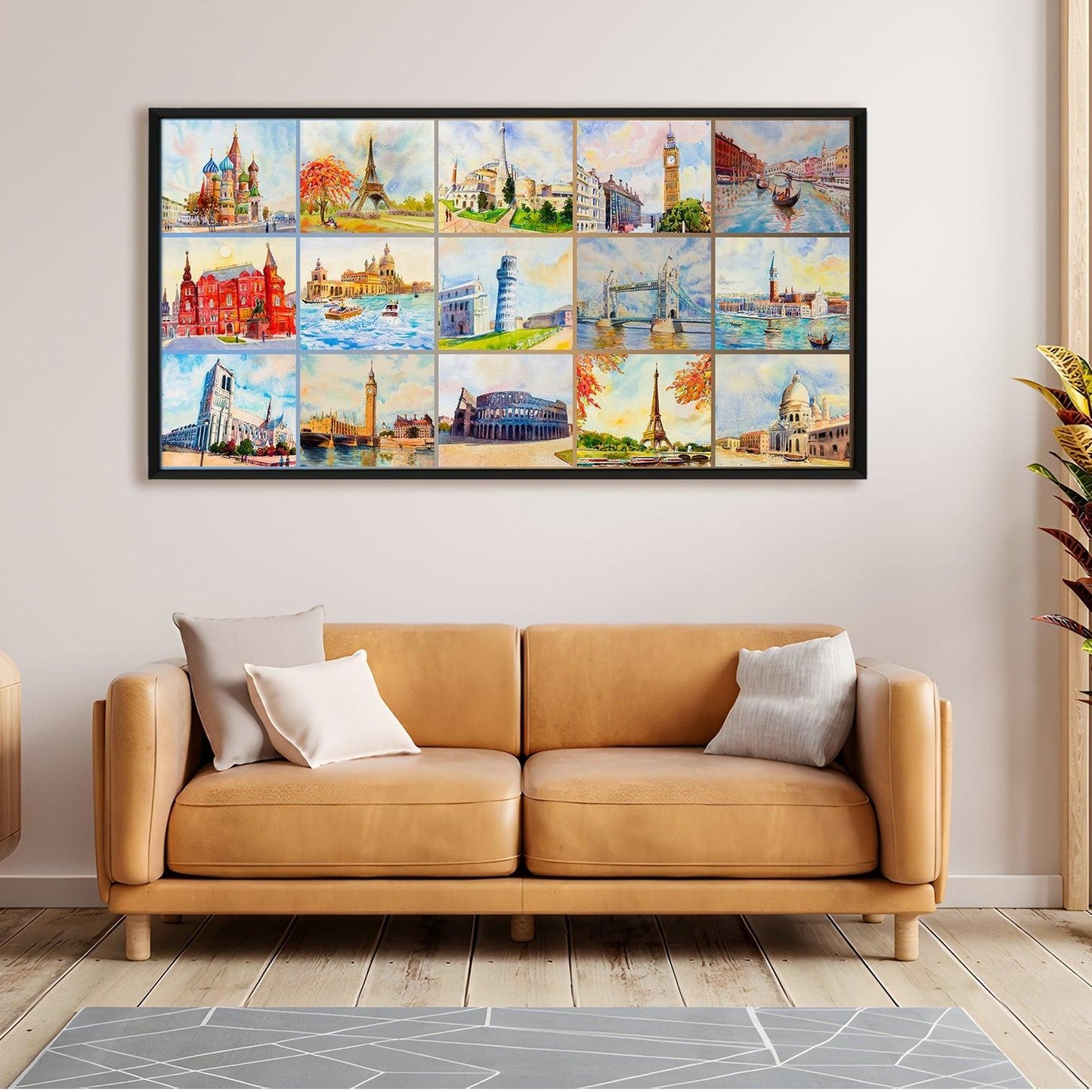 Landscapes Abstract Modern Art Large Canvas Paintings. Framed Digital Reprints of Famous and Vibrant Artwork (LDWA03) - Khirki.in 