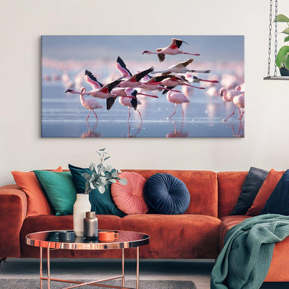 Amazing Wildlife Wall Art. Large Canvas Framed Digital Reprints of Jungle, Wildlife, Animals and Birds. Ready To Hang. Size:  24 Inch x 48 Inch (WBWA41) - Khirki.in 