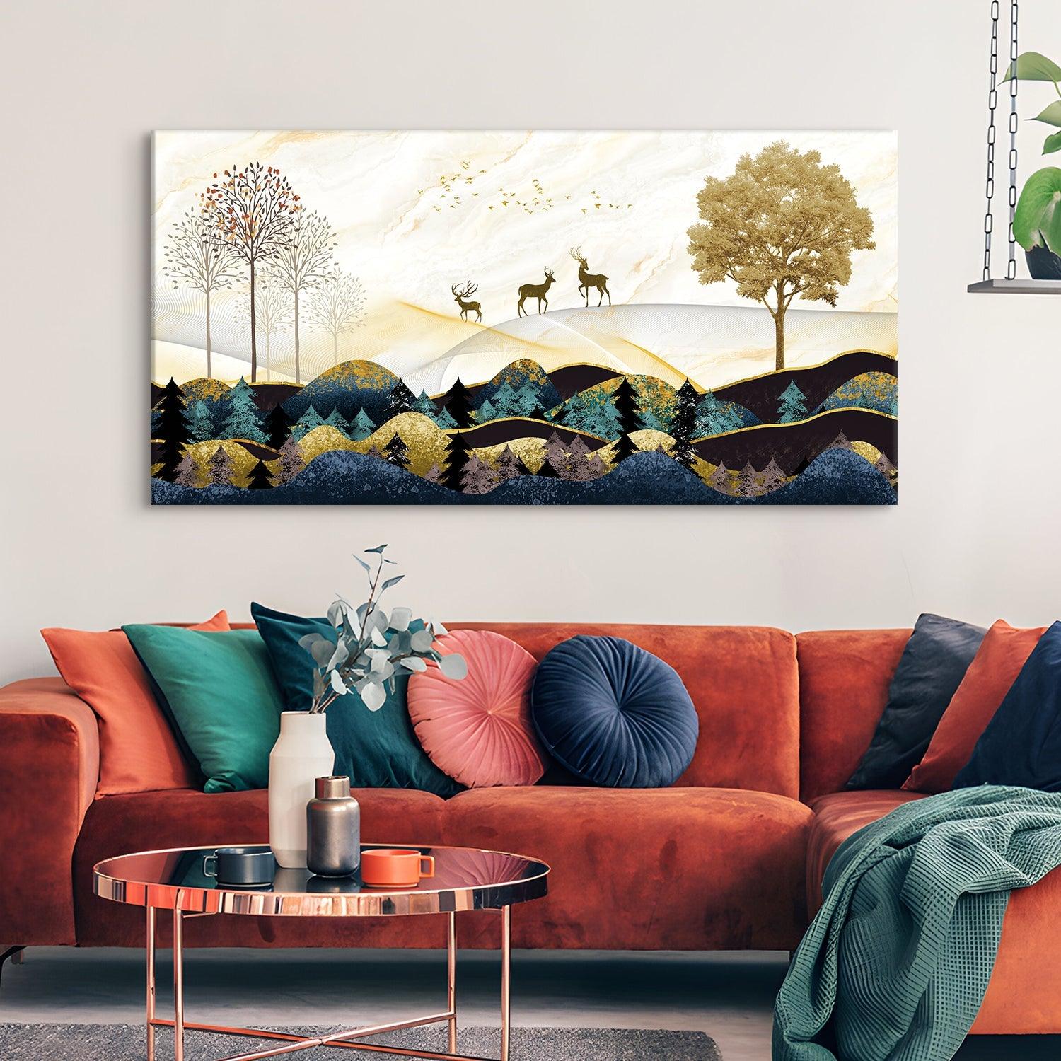 Amazing Wildlife Wall Art. Large Canvas Paintings. Framed Digital Reprints of Jungle, Wildlife, Animals and Birds 24 Inch x 48 Inch (WBWA17) - Khirki.in 