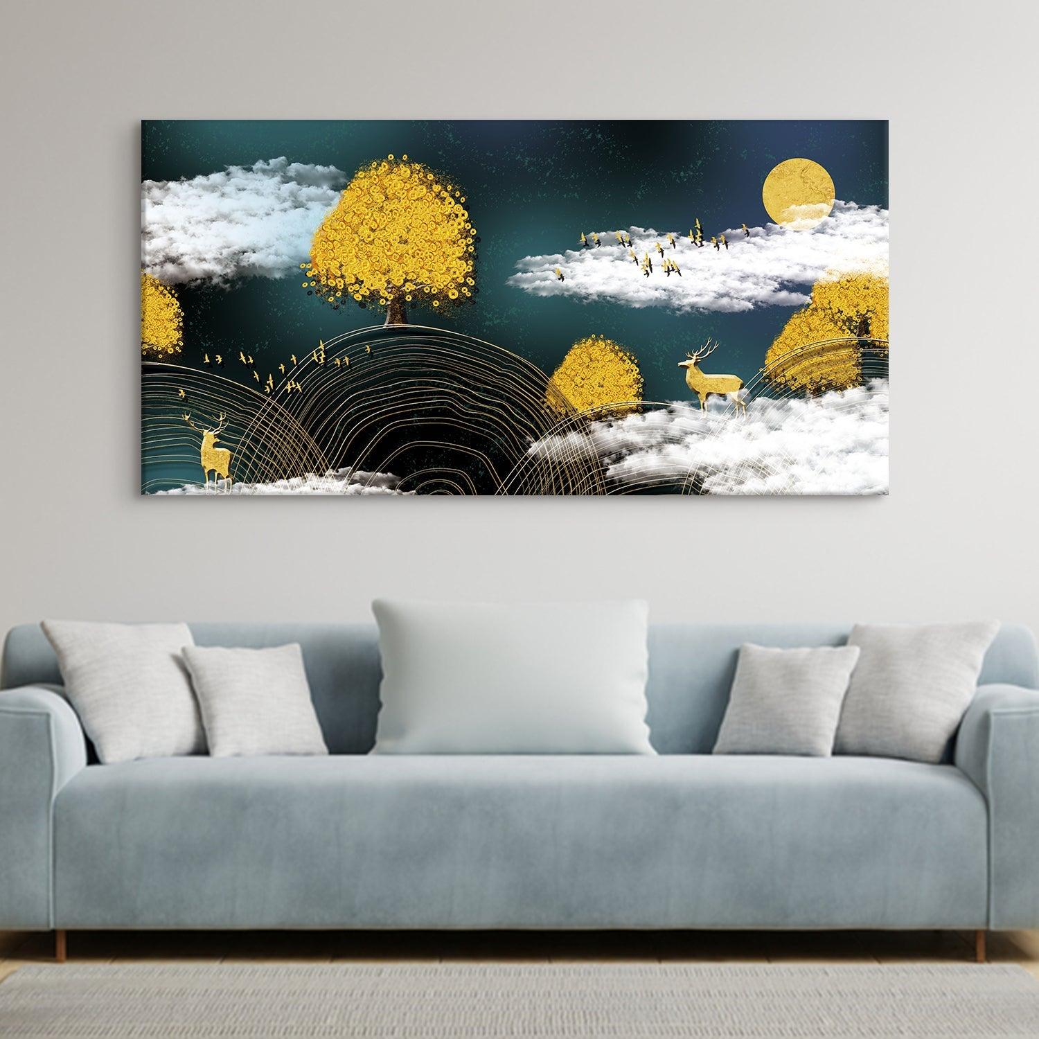 Amazing Wildlife Wall Art. Large Canvas Paintings. Framed Digital Reprints of Jungle, Wildlife, Animals and Birds 24 Inch x 48 Inch (WBWA12) - Khirki.in 