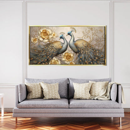 Amazing Wildlife Wall Art. Large Canvas Framed Digital Reprints of Jungle, Wildlife, Animals and Birds. Ready To Hang. Size:  24 Inch x 48 Inch (WBWA49) - Khirki.in 