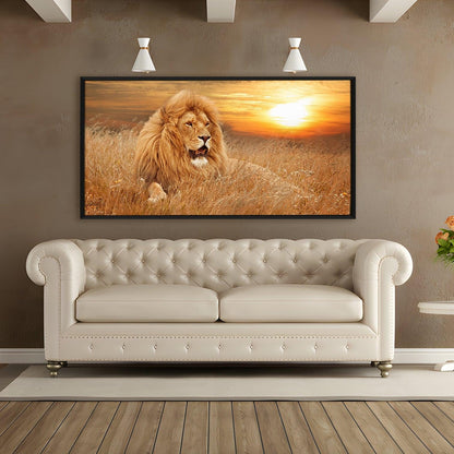 Amazing Wildlife Wall Art. Large Canvas Framed Digital Reprints of Jungle, Wildlife, Animals and Birds. Ready To Hang. Size:  24 Inch x 48 Inch (WBWA25) - Khirki.in 