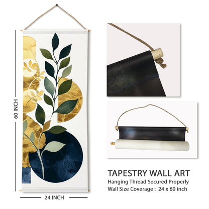 Large Wallpaper Style Wall Hanging Tapestry. Thick fabric, Ready to Hang Wall Décor. Size 24 In x 60 In. BOHOTPS004