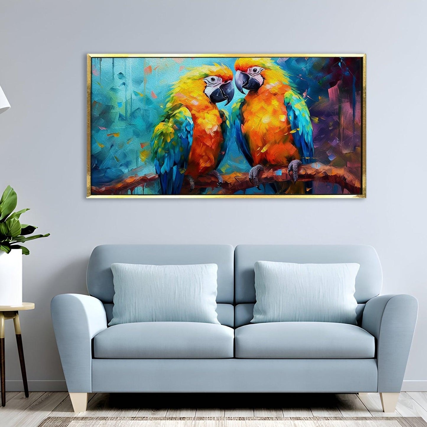 Amazing Wildlife Wall Art. Large Canvas Framed Digital Reprints of Jungle, Wildlife, Animals and Birds. Ready To Hang. Size:  24 Inch x 48 Inch (WBWA48) - Khirki.in 