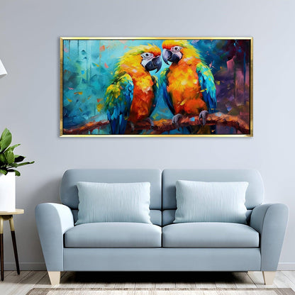 Amazing Wildlife Wall Art. Large Canvas Framed Digital Reprints of Jungle, Wildlife, Animals and Birds. Ready To Hang. Size:  24 Inch x 48 Inch (WBWA48) - Khirki.in 
