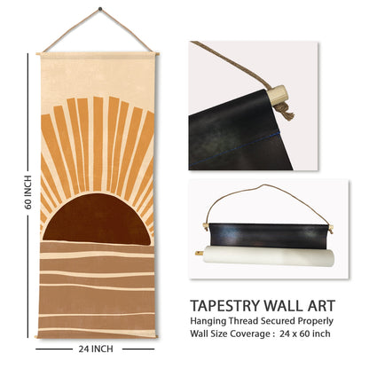 Large Wallpaper Style Wall Hanging Tapestry. Thick fabric, Ready to Hang Wall Décor. Size 24 In x 60 In. BOHOTPS006