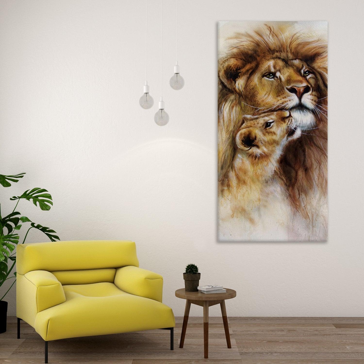 Amazing Wildlife Wall Art. Large Canvas Framed Digital Reprints of Jungle, Wildlife, Animals and Birds. Ready To Hang. Size:  24 Inch x 48 Inch (WBWA51) - Khirki.in 