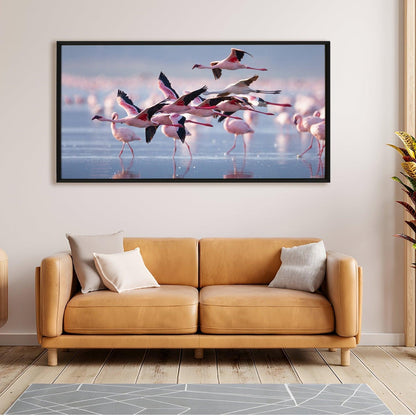 Amazing Wildlife Wall Art. Large Canvas Framed Digital Reprints of Jungle, Wildlife, Animals and Birds. Ready To Hang. Size:  24 Inch x 48 Inch (WBWA41) - Khirki.in 