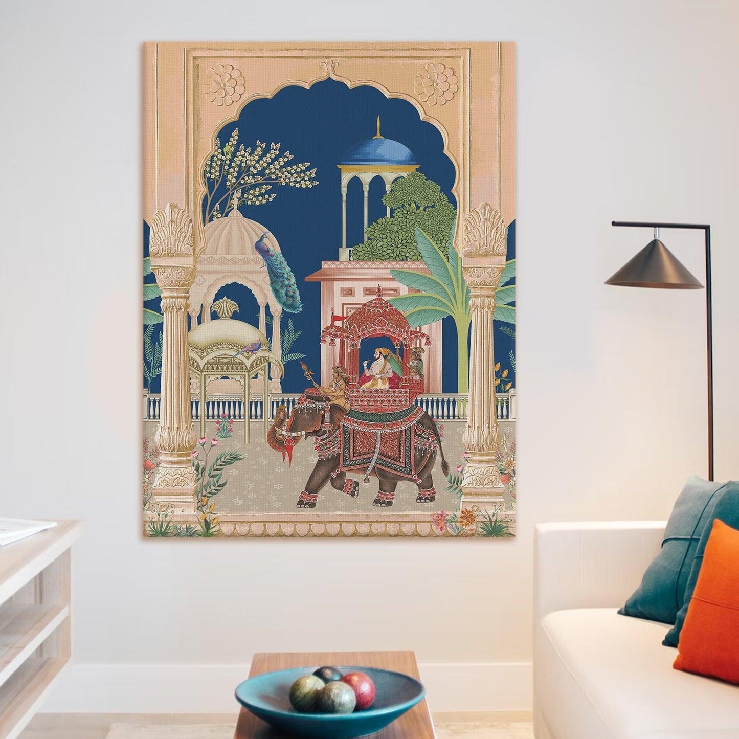 Mughal Canvas Painting For Home Decor and Hotels Wall Decoration (ETHWA32).