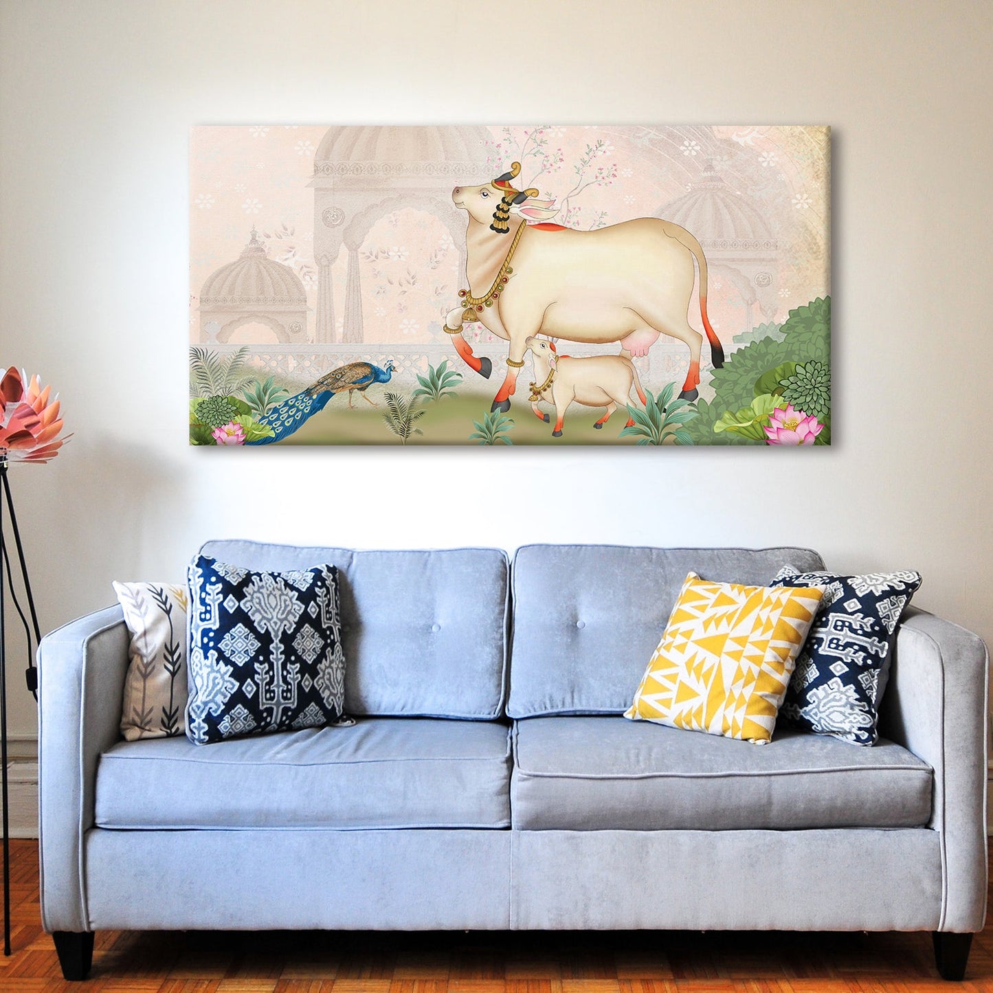 Traditional Indian Pichwai Wall Art Canvas Painting For Home Decor (PWA06).