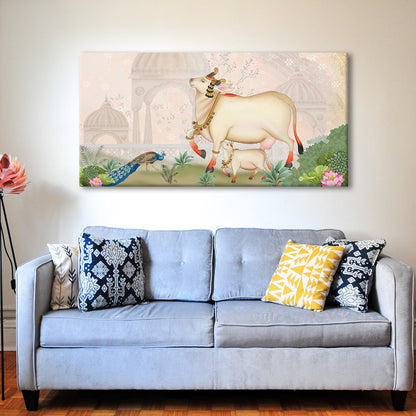 Traditional Indian Pichwai Wall Art Canvas Painting For Home Decor (PWA06).