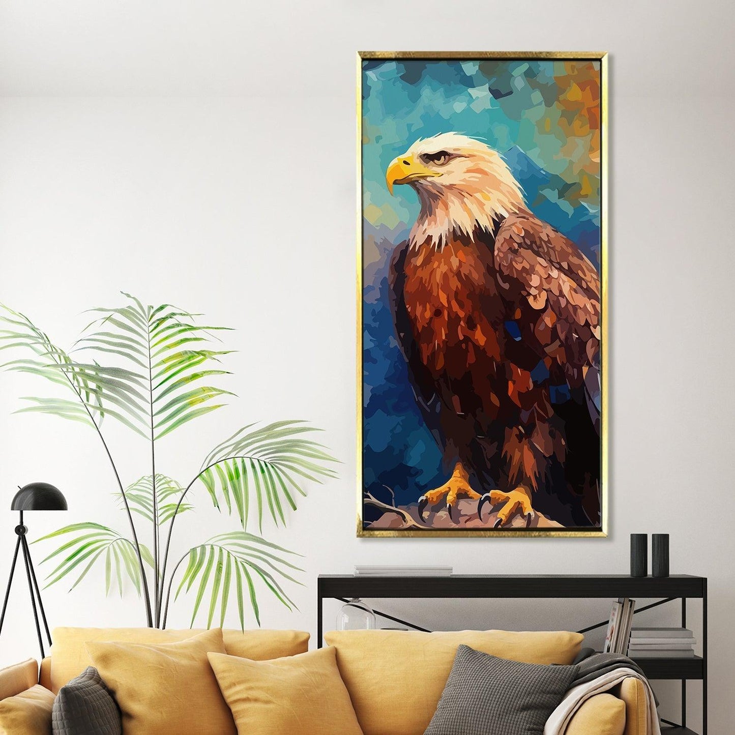 Amazing Wildlife Wall Art. Large Canvas Framed Digital Reprints of Jungle, Wildlife, Animals and Birds. Ready To Hang. Size:  24 Inch x 48 Inch (WBWA52) - Khirki.in 