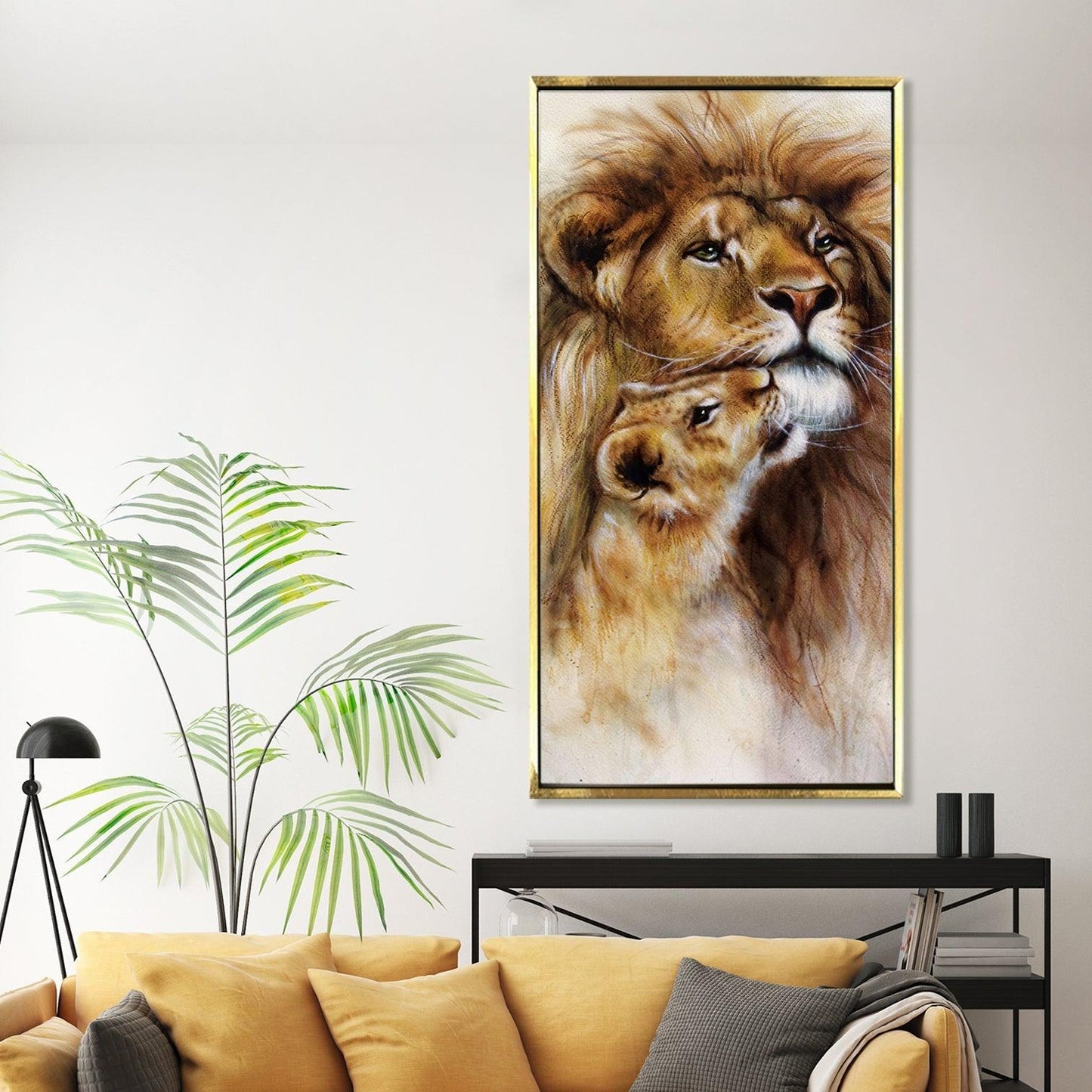 Amazing Wildlife Wall Art. Large Canvas Framed Digital Reprints of Jungle, Wildlife, Animals and Birds. Ready To Hang. Size:  24 Inch x 48 Inch (WBWA51) - Khirki.in 