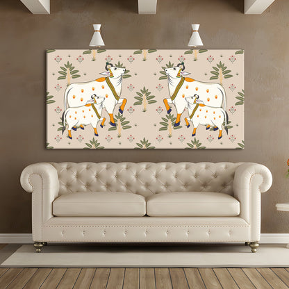 Traditional Indian Pichwai Wall Art Canvas Painting For Home Decor (PWA15).