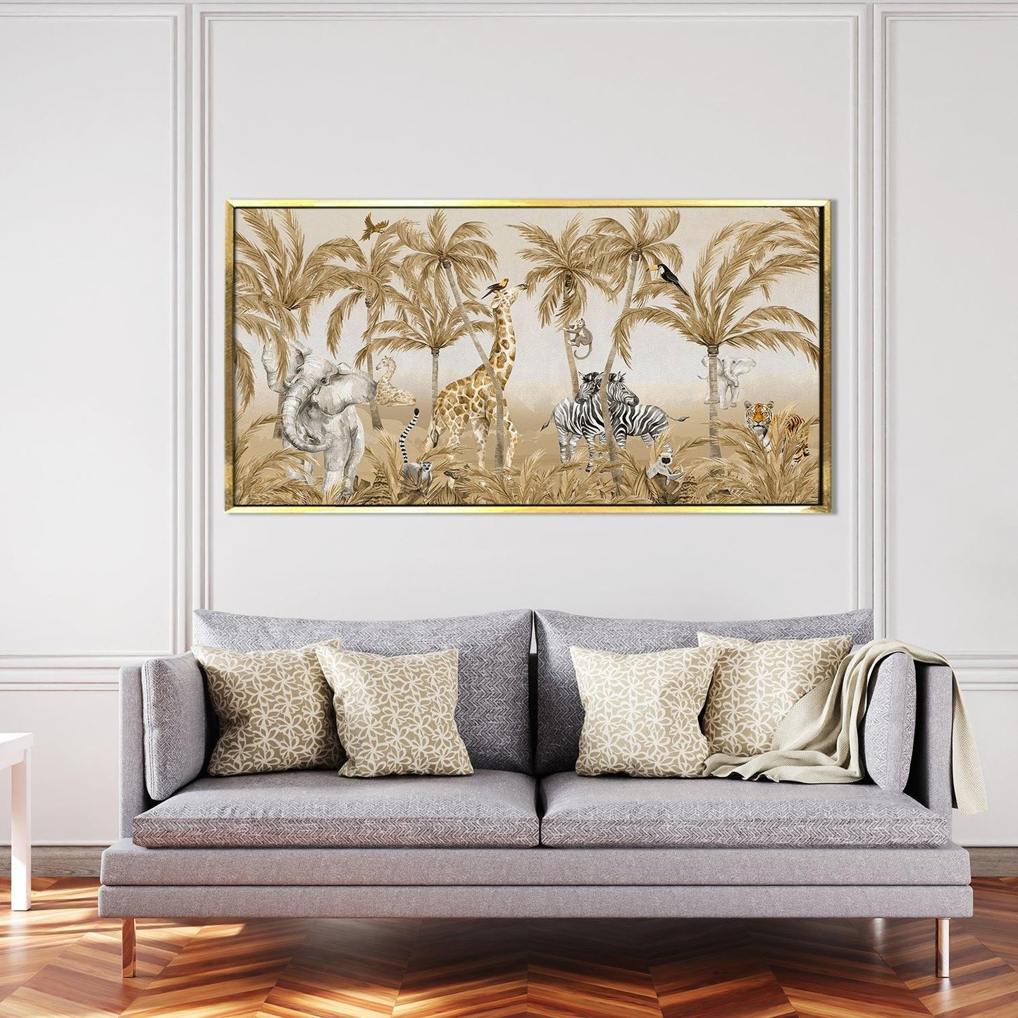 Amazing Wildlife Wall Art. Large Canvas Framed Digital Reprints of Jungle, Wildlife, Animals and Birds. Ready To Hang. Size:  24 Inch x 48 Inch (WBWA43) - Khirki.in 