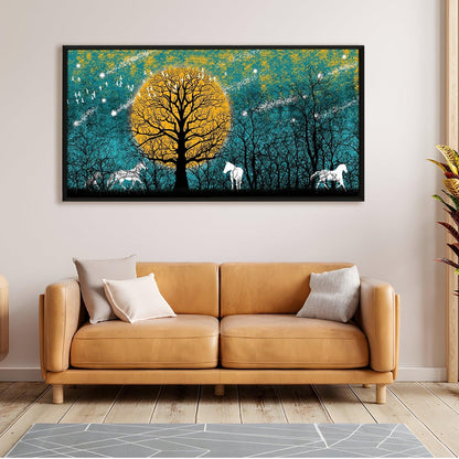 Amazing Wildlife Wall Art. Large Canvas Paintings. Framed Digital Reprints of Jungle, Wildlife, Animals and Birds 24 Inch x 48 Inch (WBWA21) - Khirki.in 