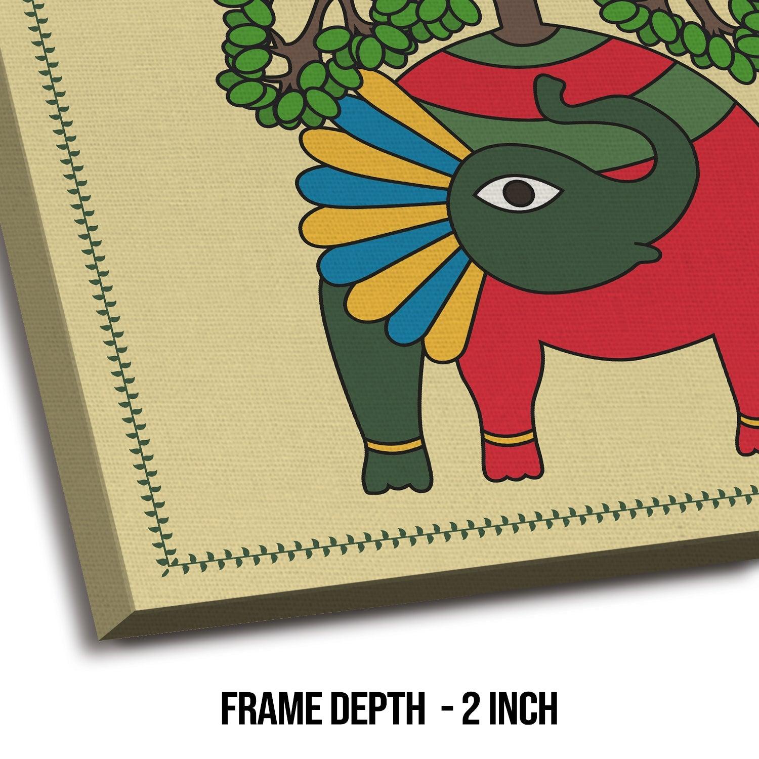 Madhubani Ethnic Wall Art Canvas Painting