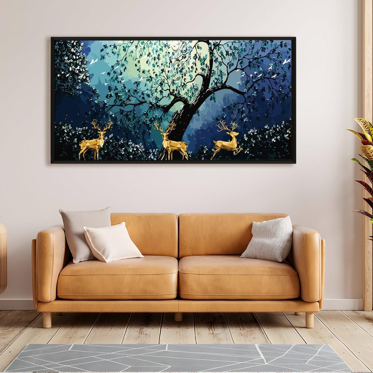 Amazing Wildlife Wall Art. Large Canvas Paintings. Framed Digital Reprints of Jungle, Wildlife, Animals and Birds 24 Inch x 48 Inch (WBWA10) - Khirki.in 