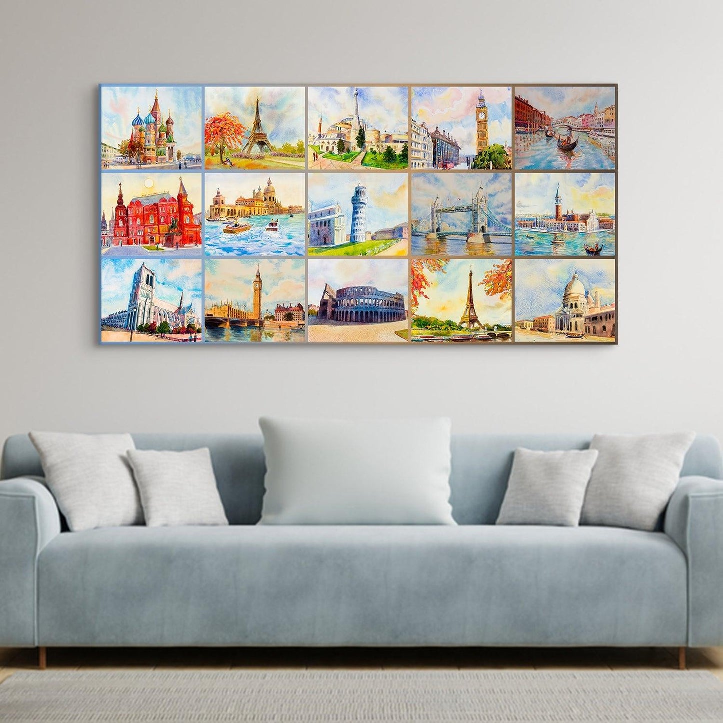 Landscapes Abstract Modern Art Large Canvas Paintings. Framed Digital Reprints of Famous and Vibrant Artwork (LDWA03) - Khirki.in 