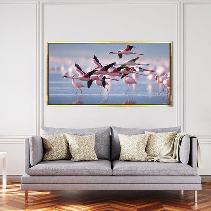 Amazing Wildlife Wall Art. Large Canvas Framed Digital Reprints of Jungle, Wildlife, Animals and Birds. Ready To Hang. Size:  24 Inch x 48 Inch (WBWA41) - Khirki.in 