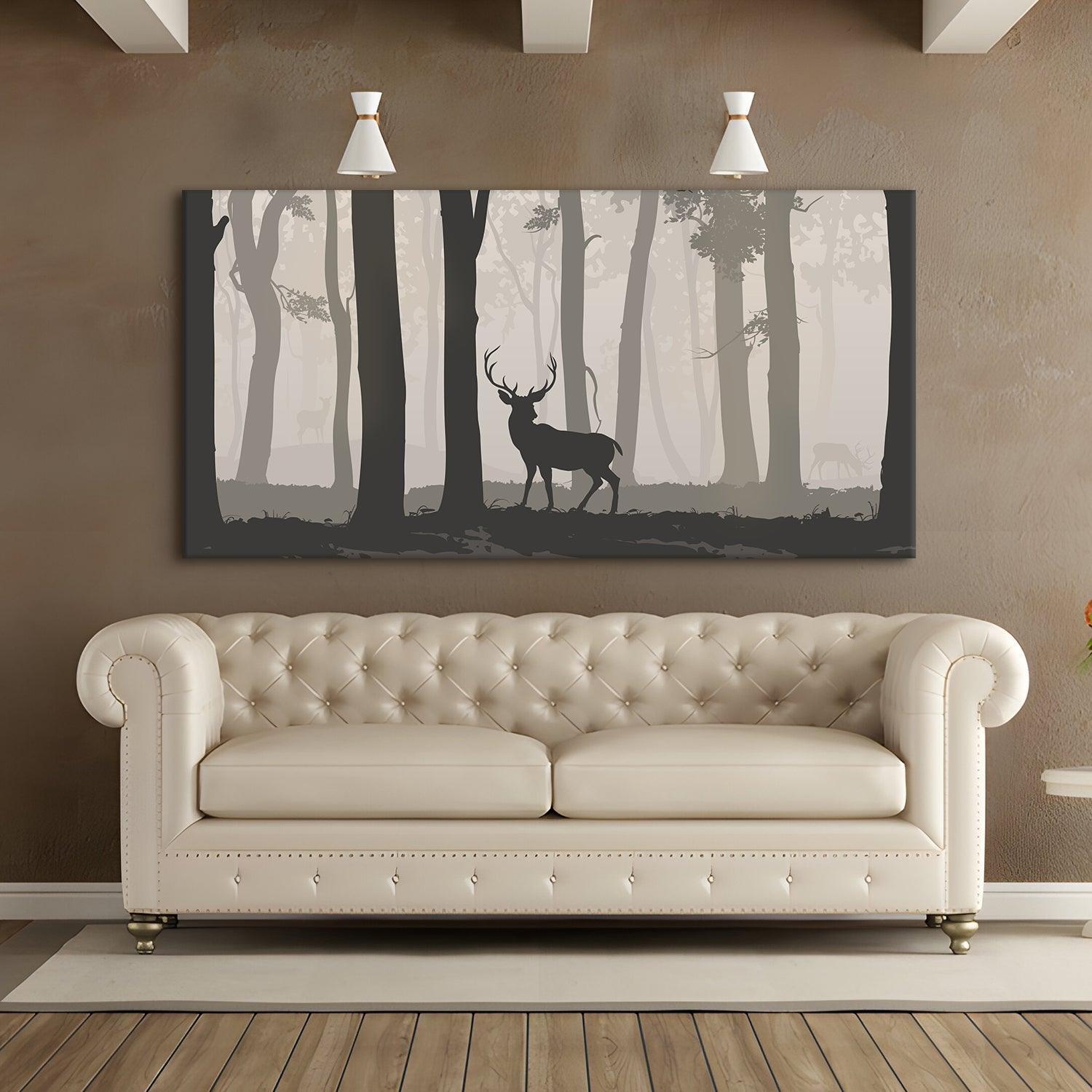 Amazing Wildlife Wall Art. Large Canvas Framed Digital Reprints of Jungle, Wildlife, Animals and Birds. Ready To Hang. Size:  24 Inch x 48 Inch (WBWA44) - Khirki.in 