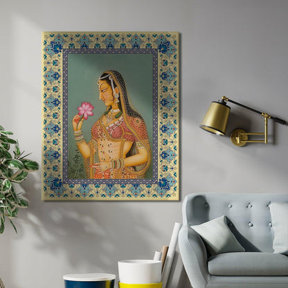 Mughal Indian Wall Art Large Size Canvas Painting For Home and Office Wall Decoration (ETHWA27).
