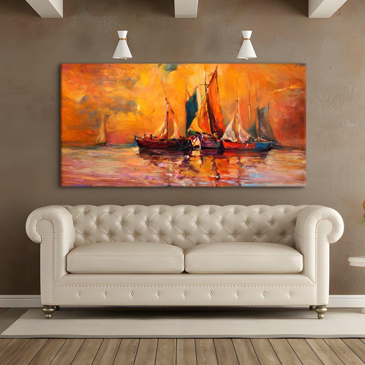 Mesmerising Landscapes Art Large Canvas Paintings. Framed Digital Reprints of Famous and Vibrant Artwork (LDWA14) - Khirki.in 
