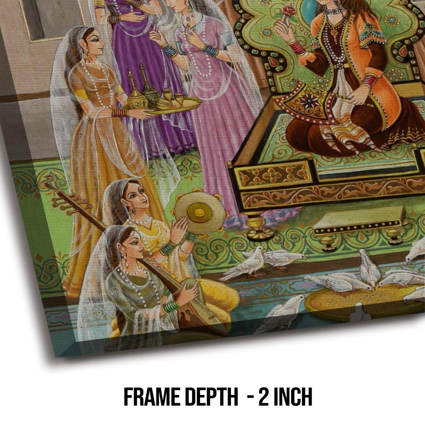 Mughal Wall Art Large Size Canvas Painting For Home Decoration (ETHWA31).