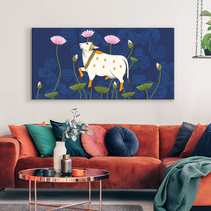 Traditional Indian Pichwai Wall Art Canvas Painting For Home Decor (PWA12).