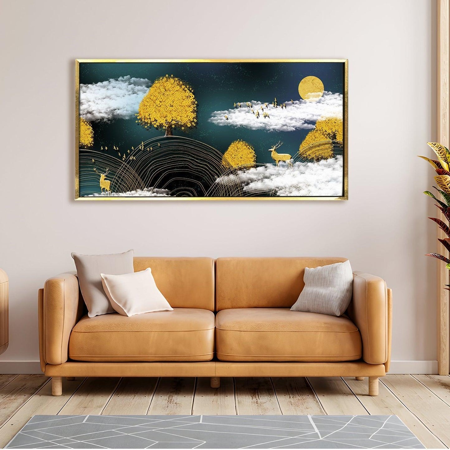 Amazing Wildlife Wall Art. Large Canvas Paintings. Framed Digital Reprints of Jungle, Wildlife, Animals and Birds 24 Inch x 48 Inch (WBWA12) - Khirki.in 