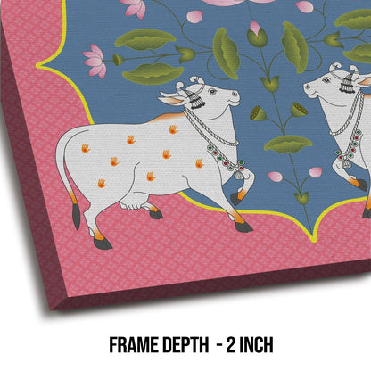 Indian Traditional Pichwai Wall Art Canvas Painting For Home Decor (PWA01).