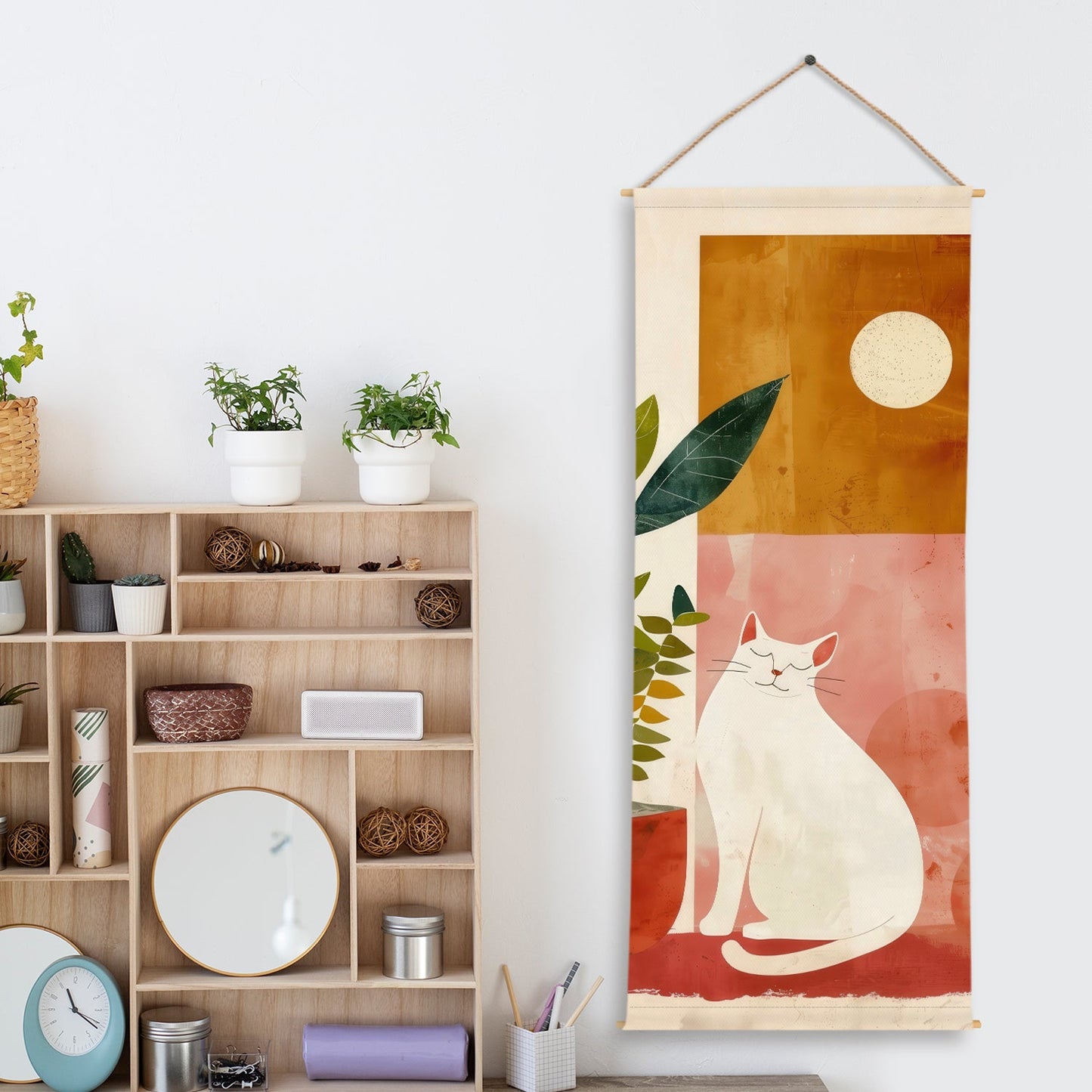 Large Wallpaper Style Wall Hanging Tapestry. Thick fabric, Ready to Hang Wall Décor. Size 24 In x 60 In. BOHOTPS003