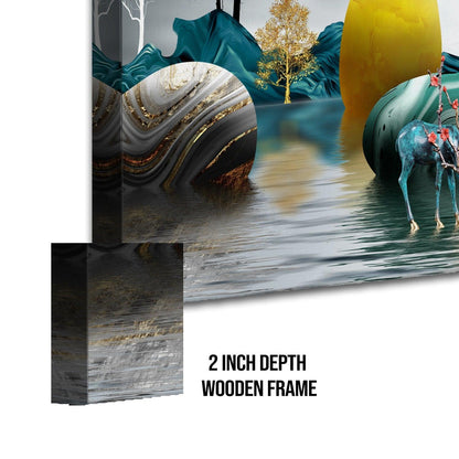 Amazing Wildlife Wall Art. Large Canvas Paintings. Framed Digital Reprints of Jungle, Wildlife, Animals and Birds 24 Inch x 48 Inch (WBWA15) - Khirki.in 