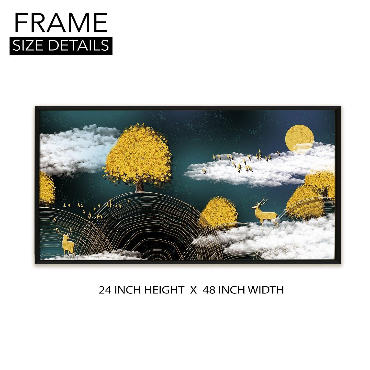 Amazing Wildlife Wall Art. Large Canvas Paintings. Framed Digital Reprints of Jungle, Wildlife, Animals and Birds 24 Inch x 48 Inch (WBWA12) - Khirki.in 