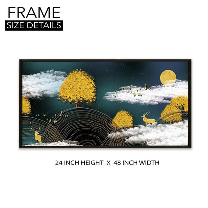 Amazing Wildlife Wall Art. Large Canvas Paintings. Framed Digital Reprints of Jungle, Wildlife, Animals and Birds 24 Inch x 48 Inch (WBWA12) - Khirki.in 