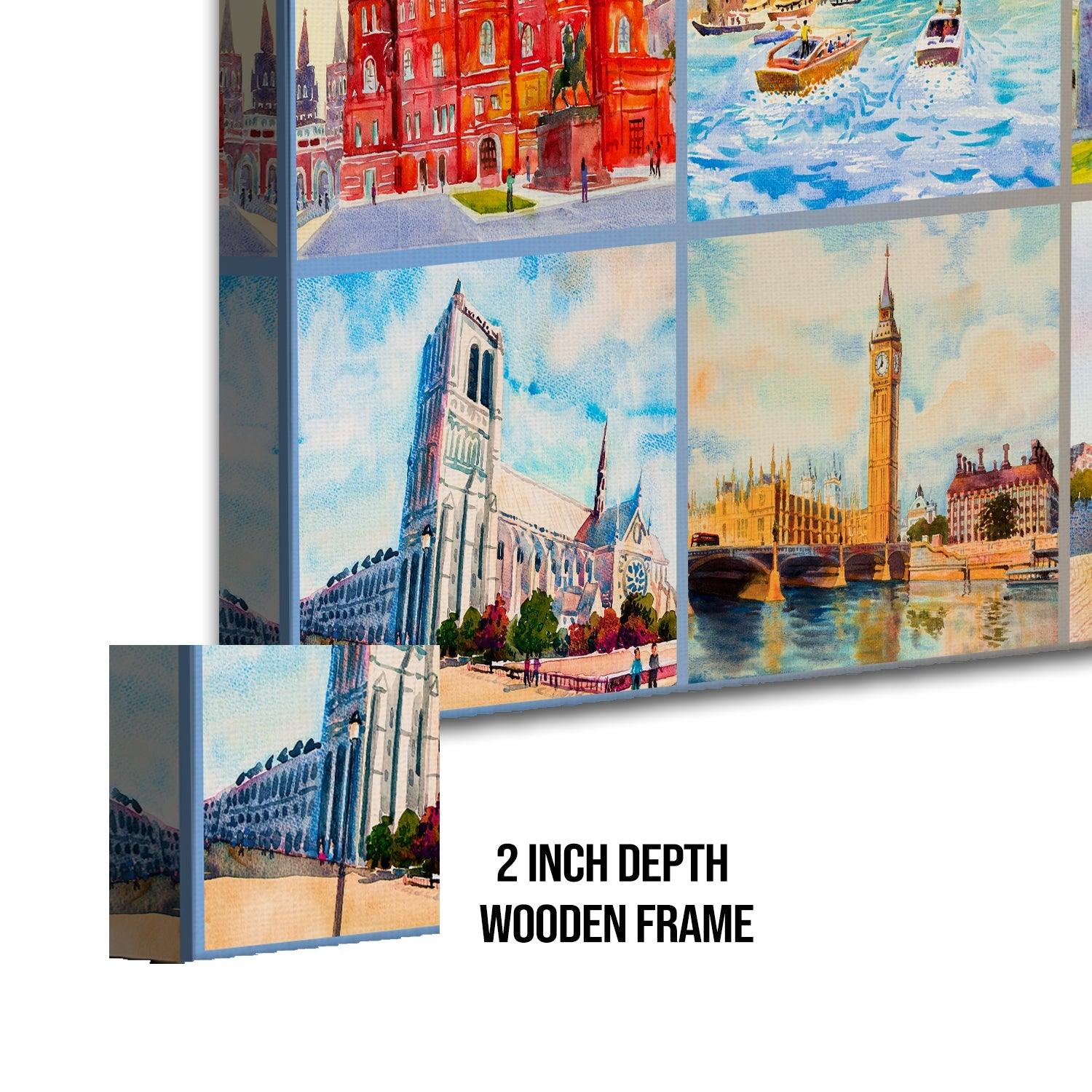 Landscapes Abstract Modern Art Large Canvas Paintings. Framed Digital Reprints of Famous and Vibrant Artwork (LDWA03) - Khirki.in 