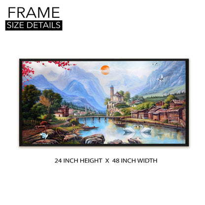 Mesmerising Landscapes Art Large Canvas Paintings. Framed Digital Reprints of Famous and Vibrant Artwork (LDWA18) - Khirki.in 