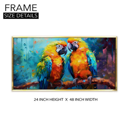 Amazing Wildlife Wall Art. Large Canvas Framed Digital Reprints of Jungle, Wildlife, Animals and Birds. Ready To Hang. Size:  24 Inch x 48 Inch (WBWA48) - Khirki.in 