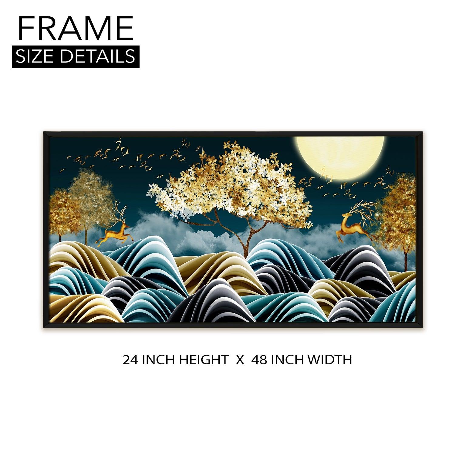Amazing Wildlife Wall Art. Large Canvas Paintings. Framed Digital Reprints of Jungle, Wildlife, Animals and Birds 24 Inch x 48 Inch (WBWA13) - Khirki.in 