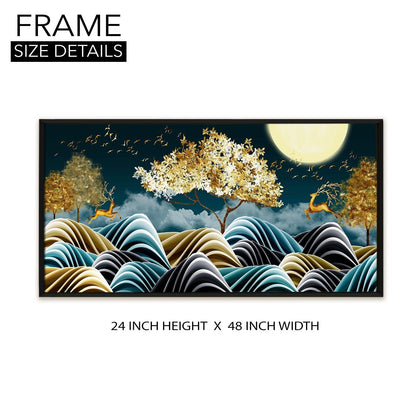 Amazing Wildlife Wall Art. Large Canvas Paintings. Framed Digital Reprints of Jungle, Wildlife, Animals and Birds 24 Inch x 48 Inch (WBWA13) - Khirki.in 