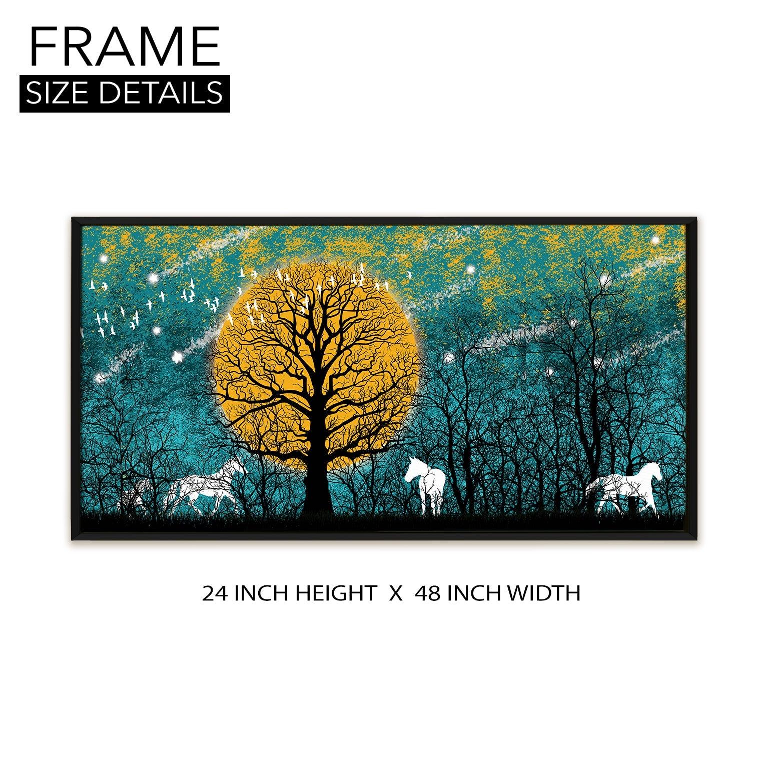 Amazing Wildlife Wall Art. Large Canvas Paintings. Framed Digital Reprints of Jungle, Wildlife, Animals and Birds 24 Inch x 48 Inch (WBWA21) - Khirki.in 