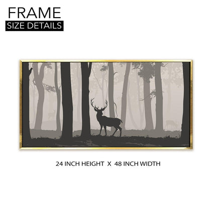 Amazing Wildlife Wall Art. Large Canvas Framed Digital Reprints of Jungle, Wildlife, Animals and Birds. Ready To Hang. Size:  24 Inch x 48 Inch (WBWA44) - Khirki.in 