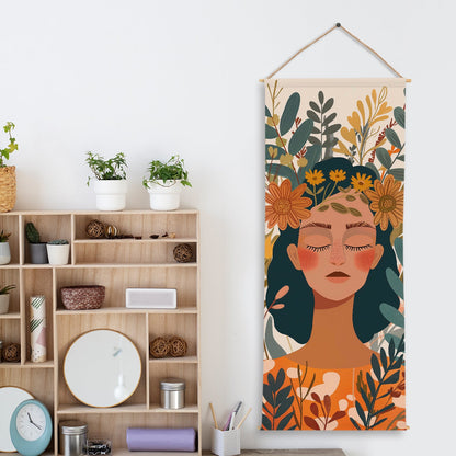 Large Wallpaper Style Wall Hanging Tapestry. Thick fabric, Ready to Hang Wall Décor. Size 24 In x 60 In. BOHOTPS007