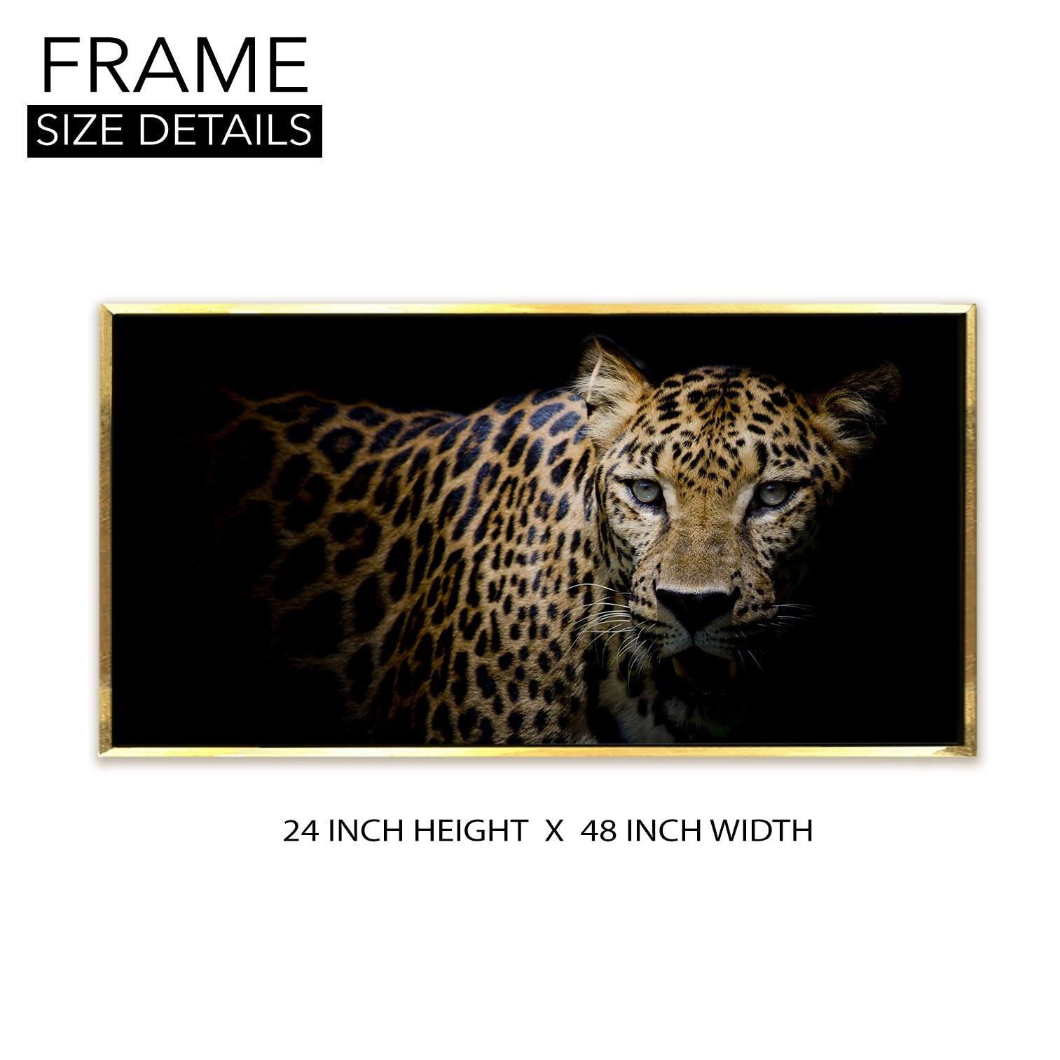 Amazing Wildlife Wall Art. Large Canvas Framed Digital Reprints of Jungle, Wildlife, Animals and Birds. Ready To Hang. Size:  24 Inch x 48 Inch (WBWA40) - Khirki.in 