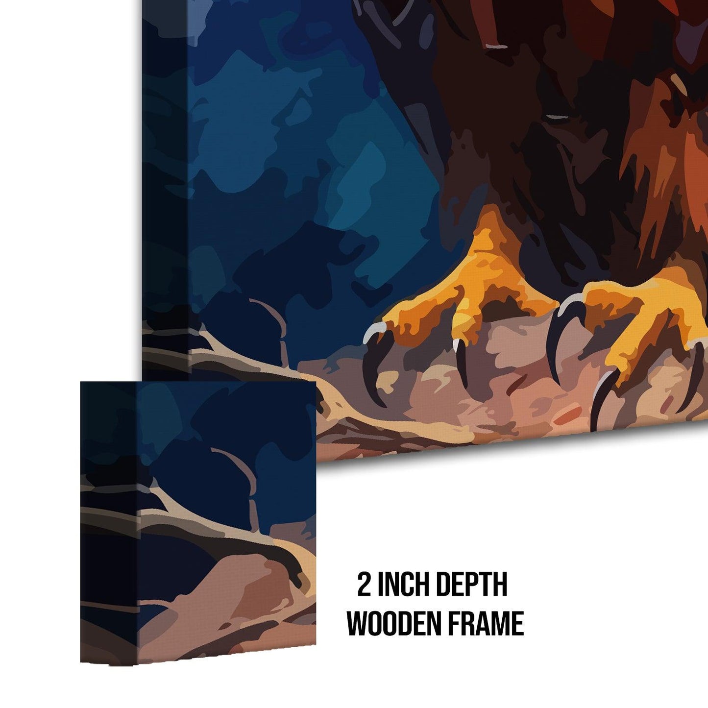 Amazing Wildlife Wall Art. Large Canvas Framed Digital Reprints of Jungle, Wildlife, Animals and Birds. Ready To Hang. Size:  24 Inch x 48 Inch (WBWA52) - Khirki.in 