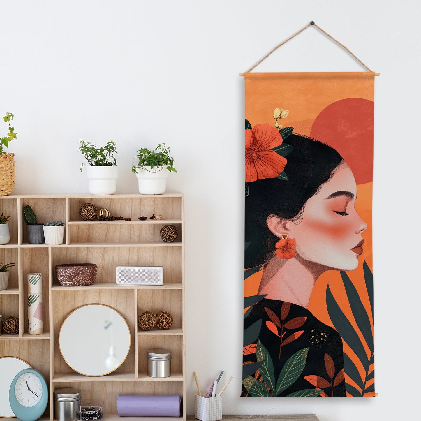 Large Wallpaper Style Wall Hanging Tapestry. Thick fabric, Ready to Hang Wall Décor. Size 24 In x 60 In. BOHOTPS001